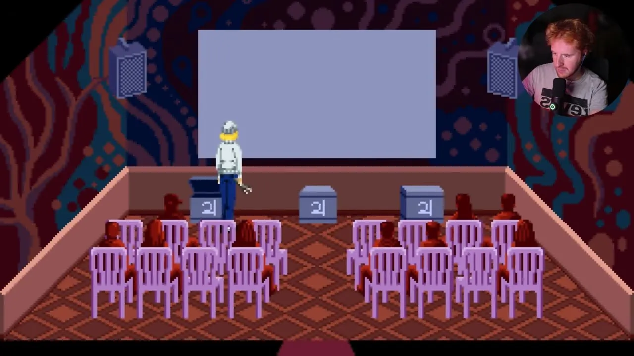 Tenebris Somnia first floor open leftmost metal box beneath the theater screen