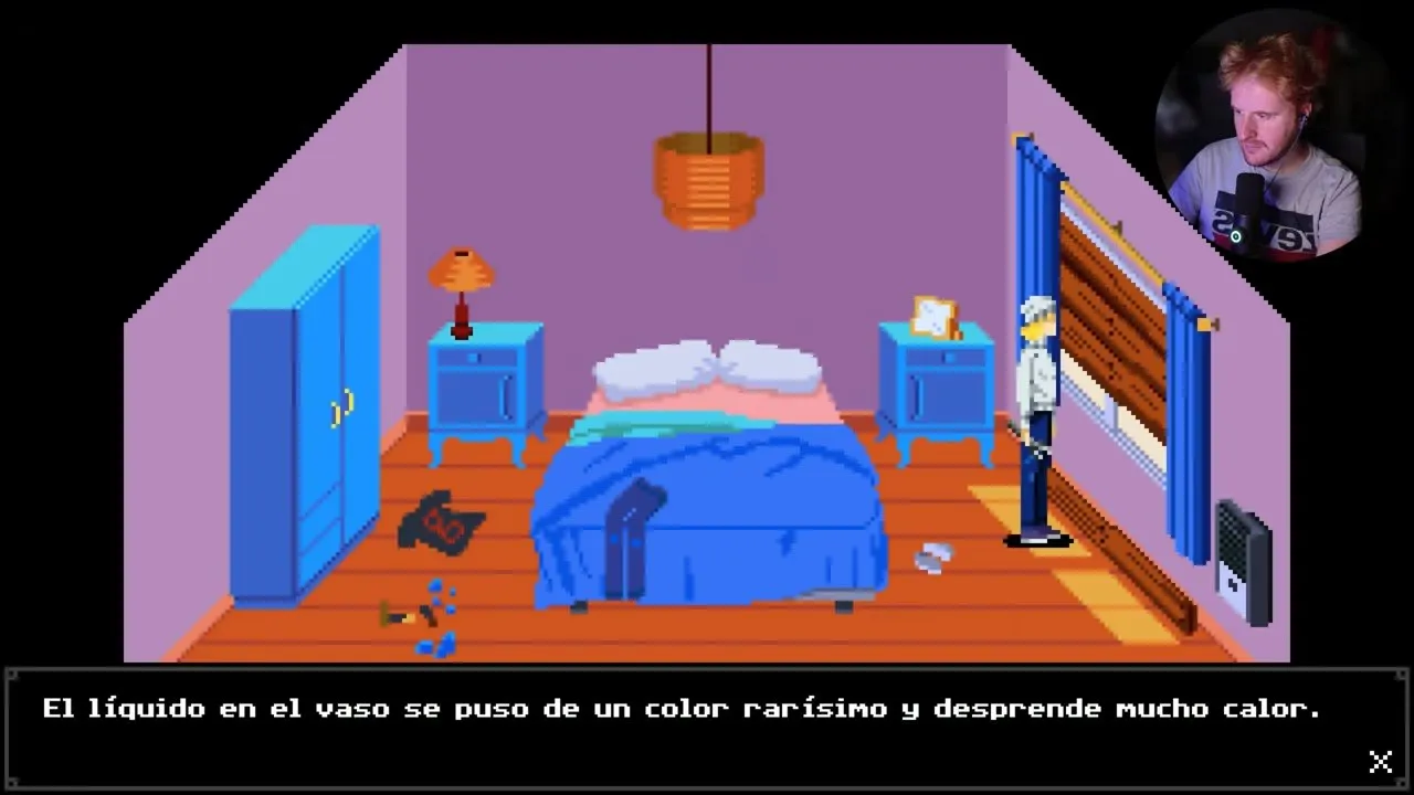 Tenebris Somnia Ivan's apartment walkthrough Julia at the window as the liquid changes color and releases heat