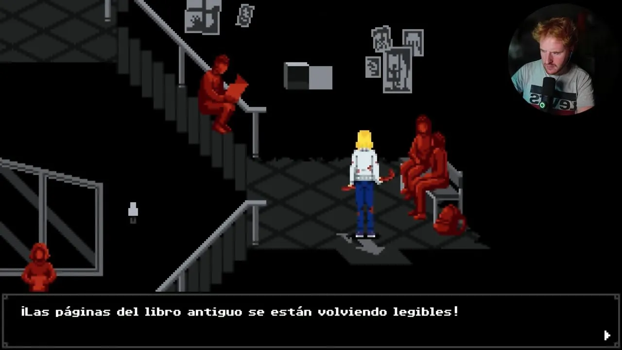 Tenebris Somnia Julia's Desiderium stairwell with dialogue about the old book becoming legible